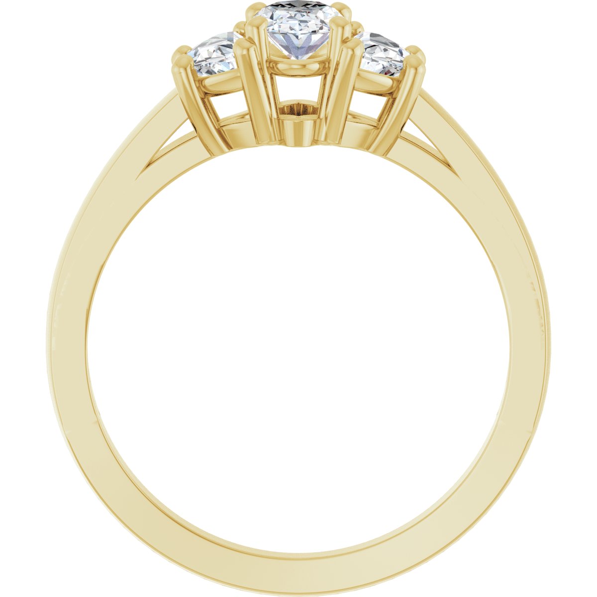 Oval Three-Stone Engagement Ring Semi-Mount - gallery - Series 122104