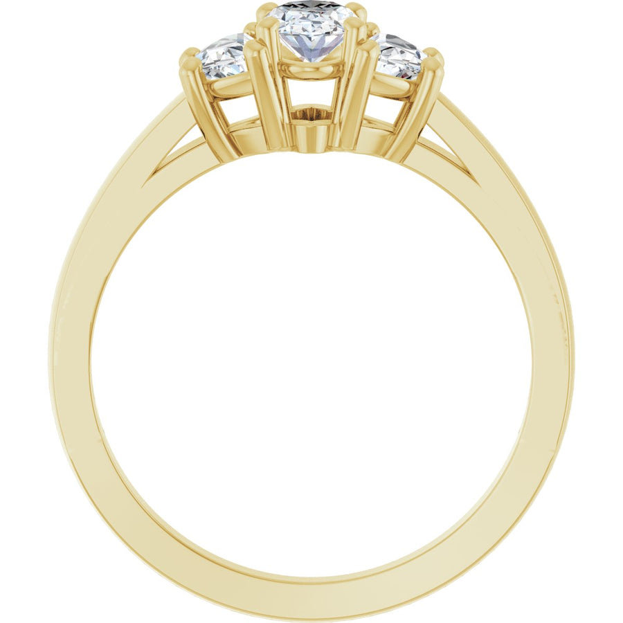 Oval Three-Stone Engagement Ring Semi-Mount - gallery - Series 122104