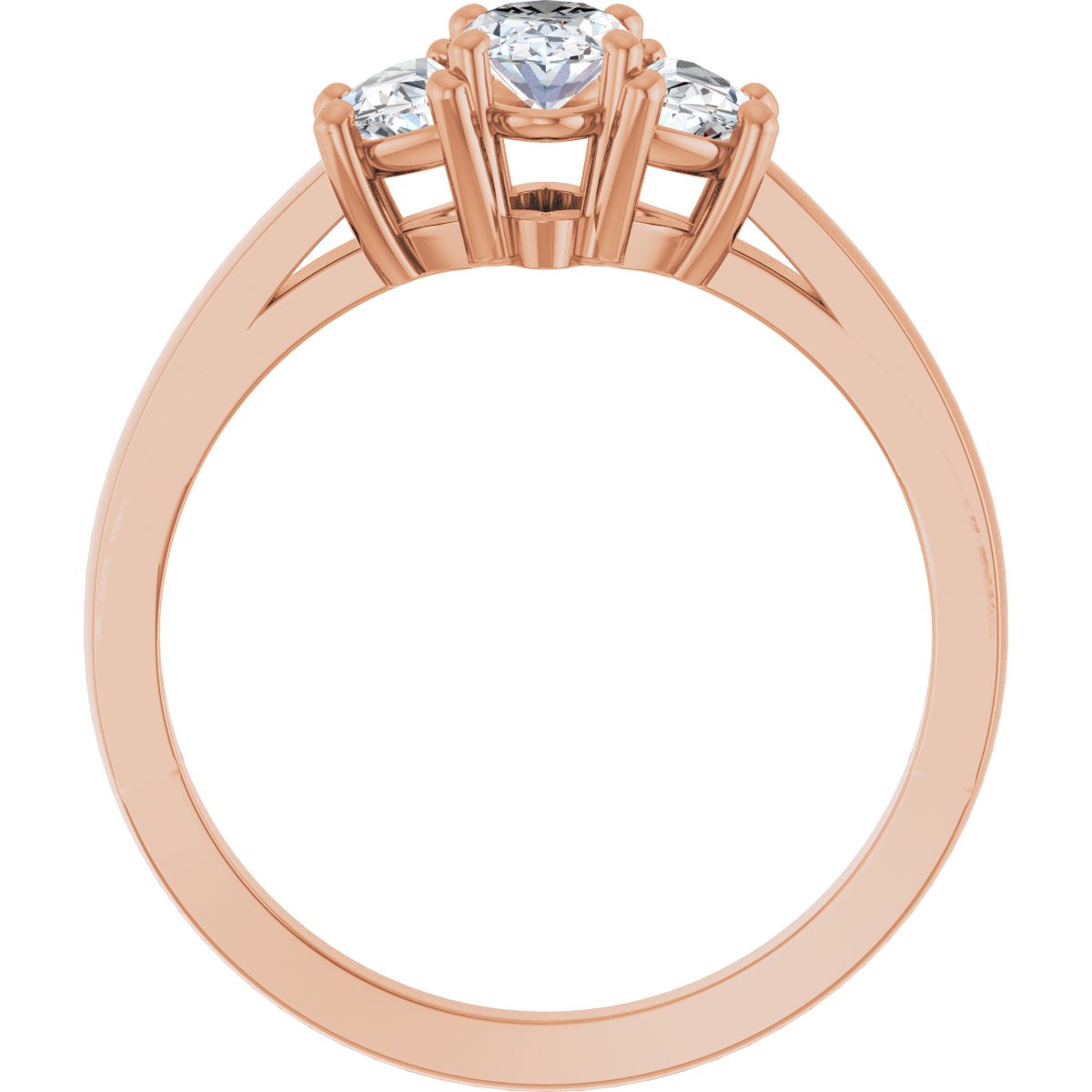 Oval Three-Stone Engagement Ring Semi-Mount - gallery - Series 122104