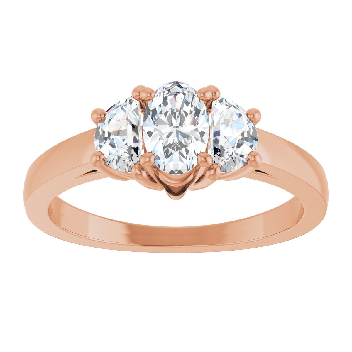 Oval Three-Stone Engagement Ring Semi-Mount - gallery - Series 122104