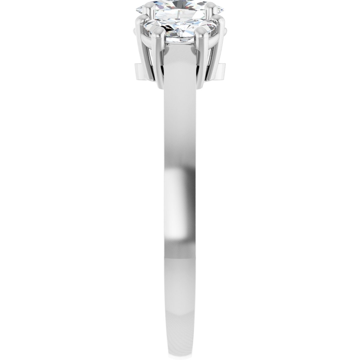 Oval Three-Stone Engagement Ring Semi-Mount - gallery - Series 122104