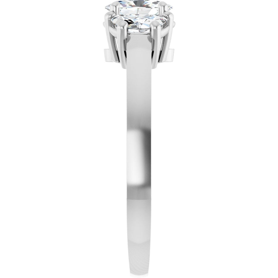 Oval Three-Stone Engagement Ring Semi-Mount - gallery - Series 122104