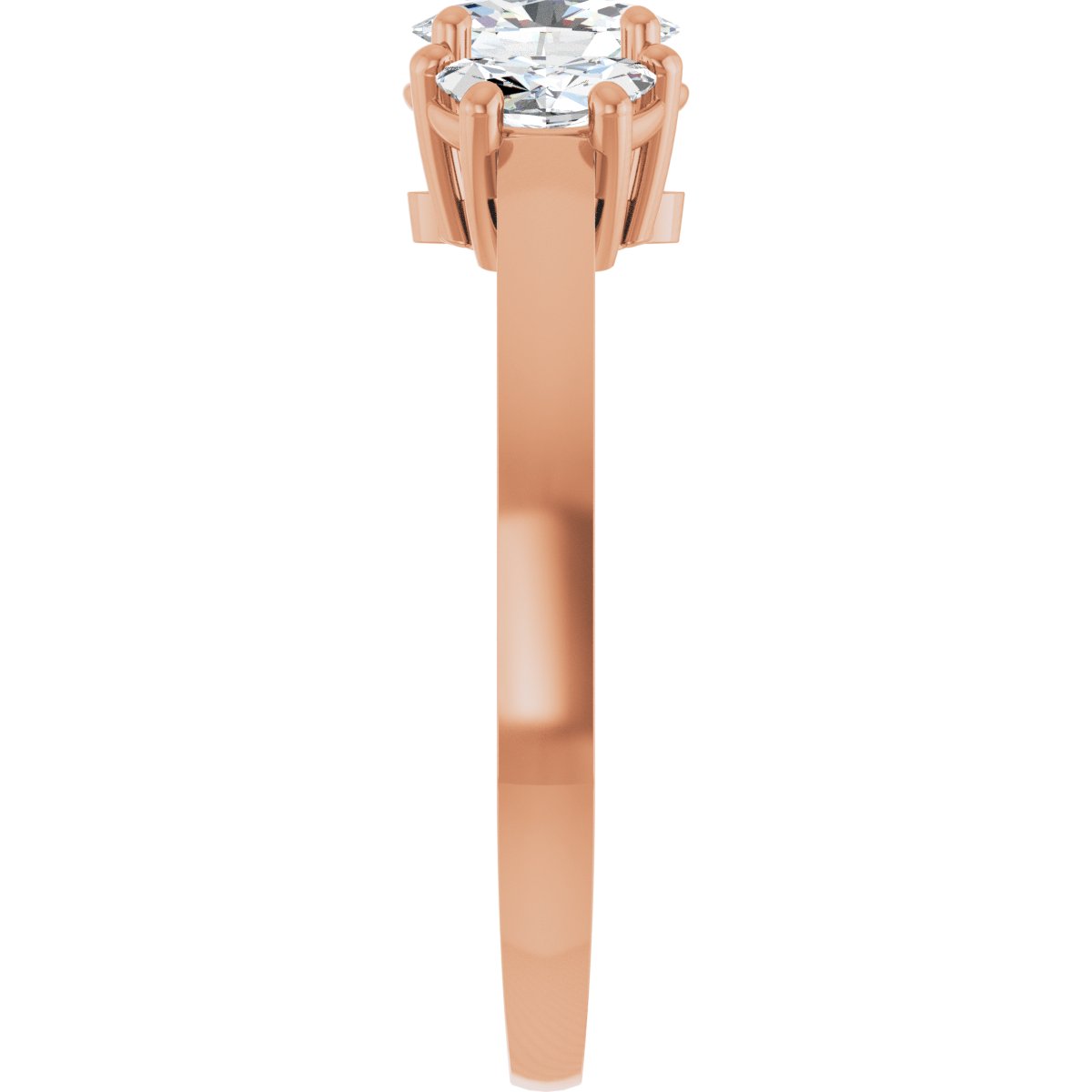 Oval Three-Stone Engagement Ring Semi-Mount - gallery - Series 122104