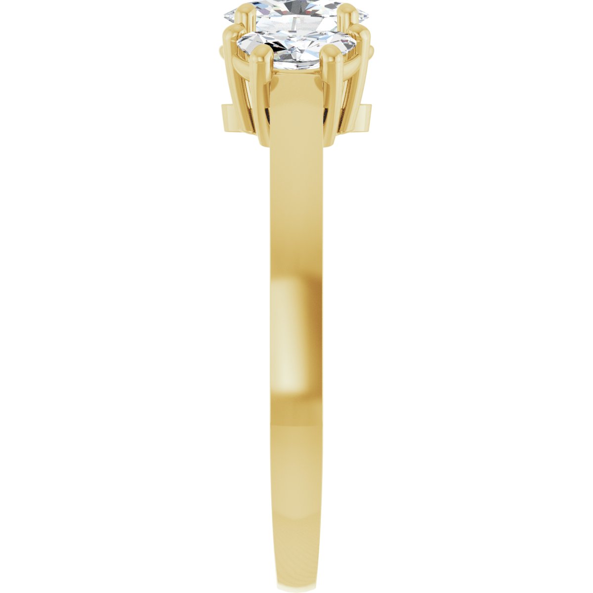 Oval Three-Stone Engagement Ring Semi-Mount - gallery - Series 122104
