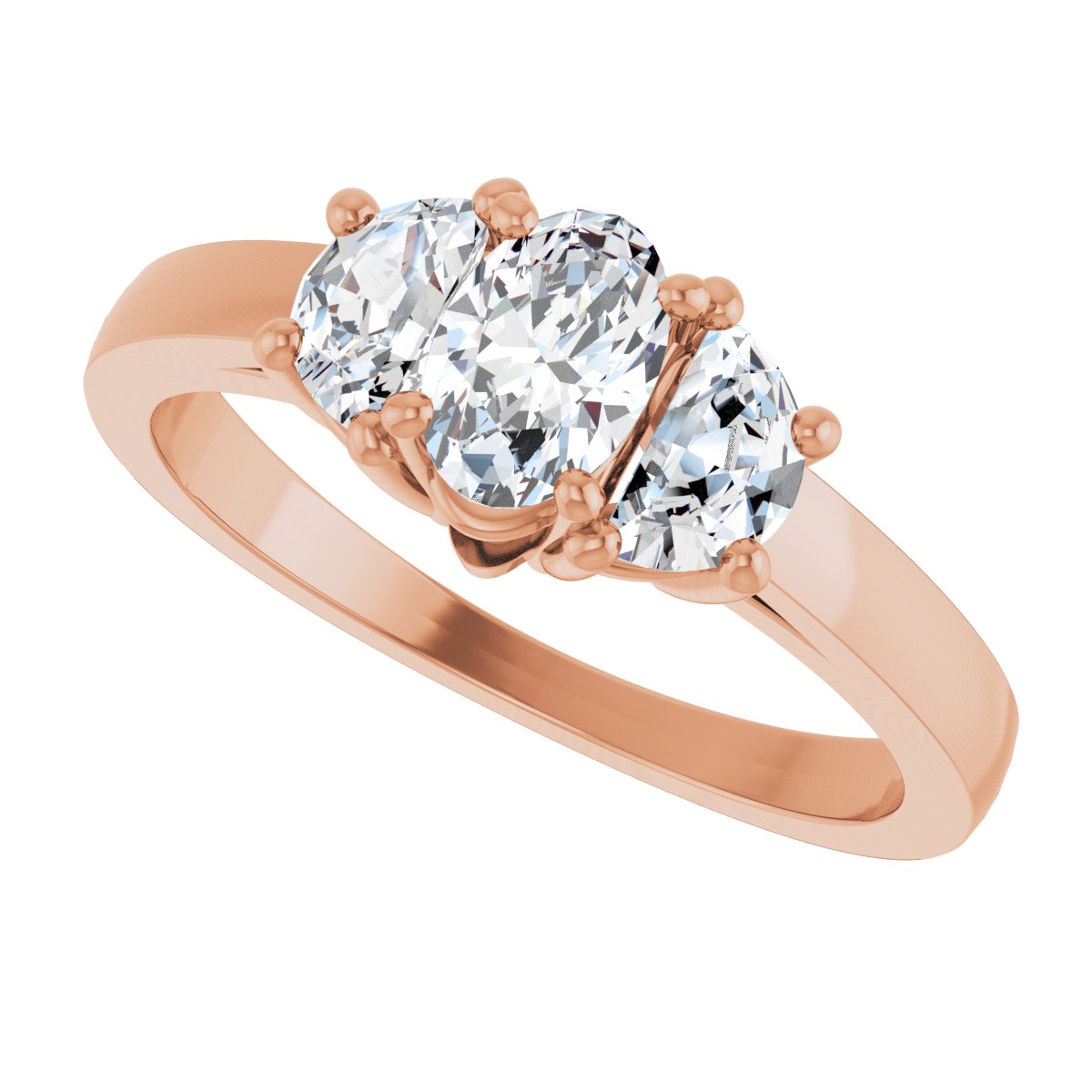 Oval Three-Stone Engagement Ring Semi-Mount - gallery - Series 122104
