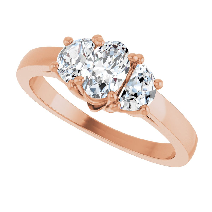 Oval Three-Stone Engagement Ring Semi-Mount - gallery - Series 122104
