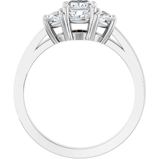 Cushion Three-Stone Engagement Ring Semi-Mount - gallery - Series 122104