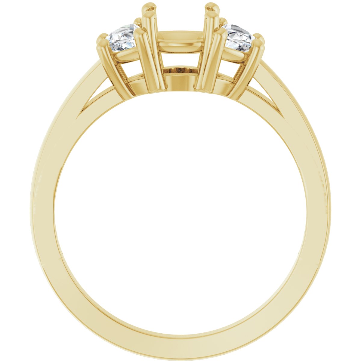 Cushion Three-Stone Engagement Ring Semi-Mount - gallery - Series 122104