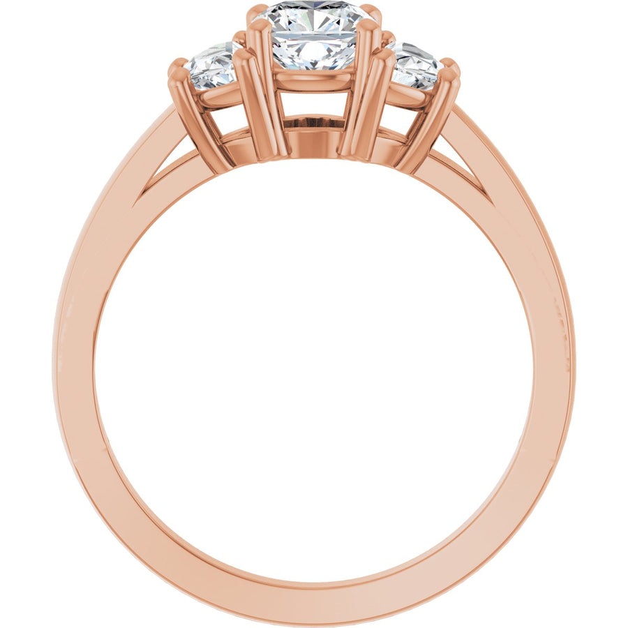 Cushion Three-Stone Engagement Ring Semi-Mount - gallery - Series 122104