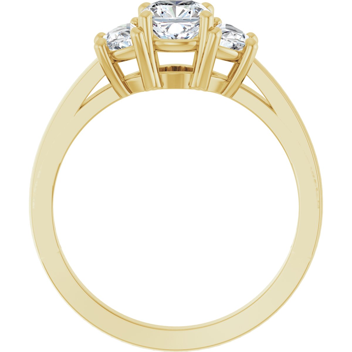 Cushion Three-Stone Engagement Ring Semi-Mount - gallery - Series 122104
