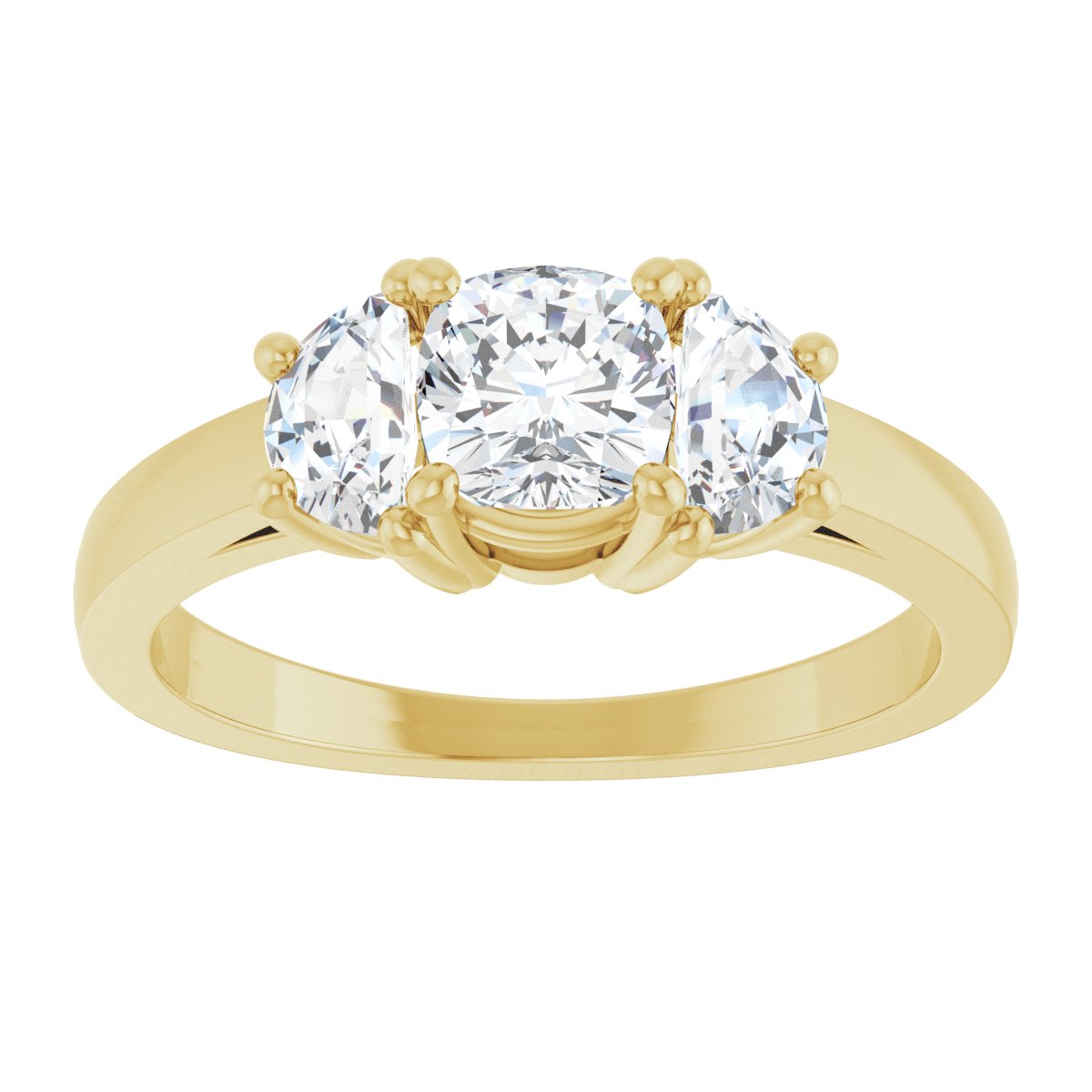 Cushion Three-Stone Engagement Ring Semi-Mount - gallery - Series 122104