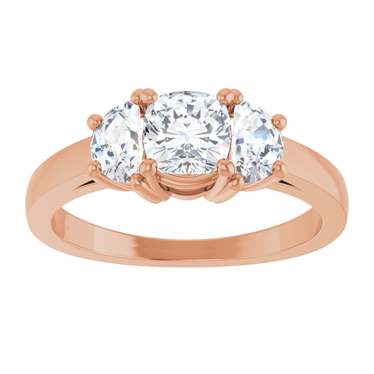 Cushion Three-Stone Engagement Ring Semi-Mount - gallery - Series 122104