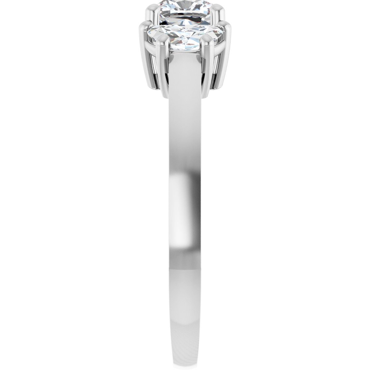 Cushion Three-Stone Engagement Ring Semi-Mount - gallery - Series 122104