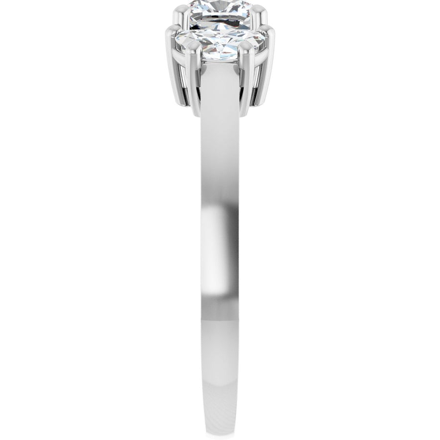 Cushion Three-Stone Engagement Ring Semi-Mount - gallery - Series 122104