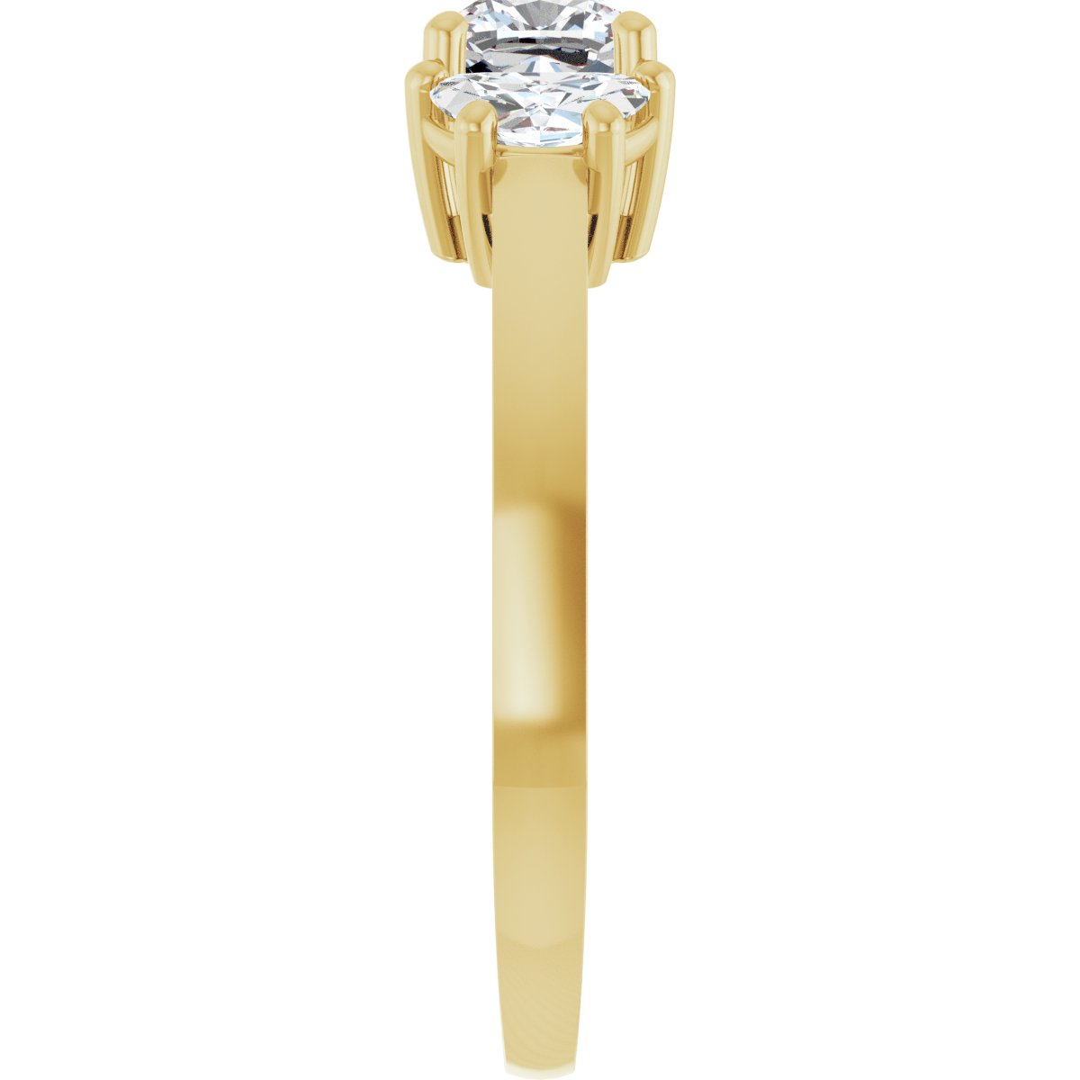 Cushion Three-Stone Engagement Ring Semi-Mount - gallery - Series 122104