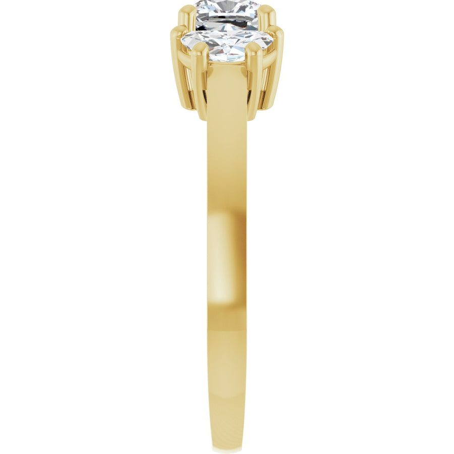 Cushion Three-Stone Engagement Ring Semi-Mount - gallery - Series 122104
