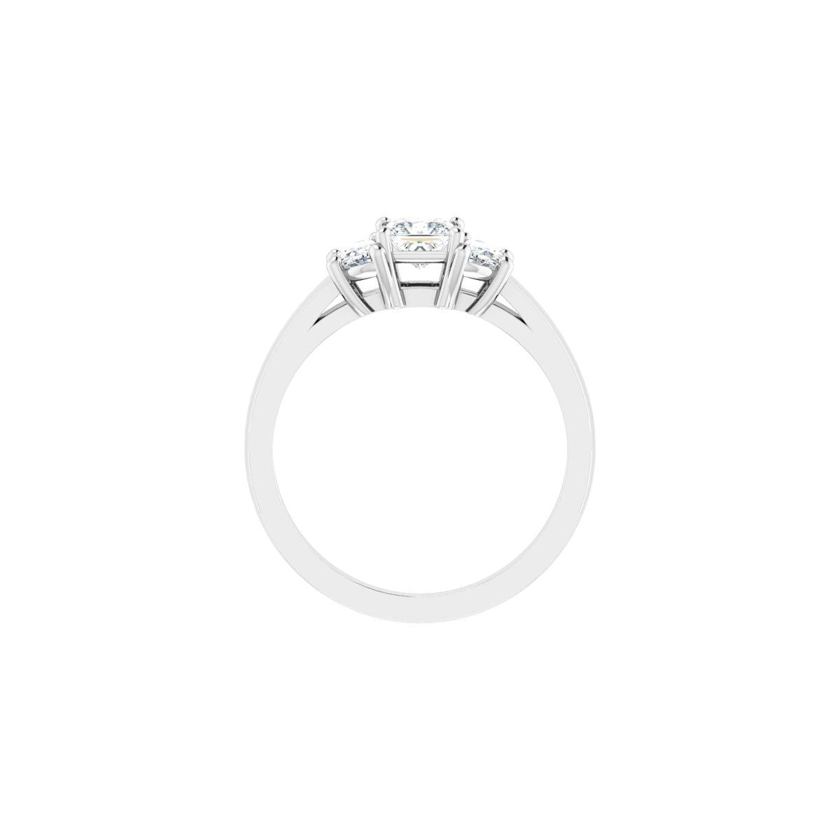 Square Three-Stone Engagement Ring Semi-Mount - gallery - Series 122104