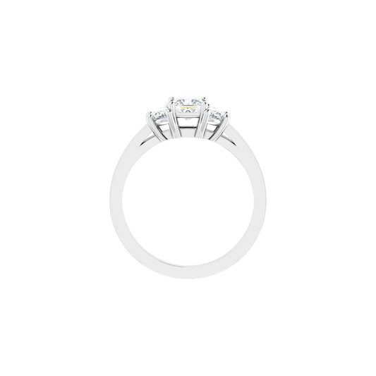 Square Three-Stone Engagement Ring Semi-Mount - gallery - Series 122104