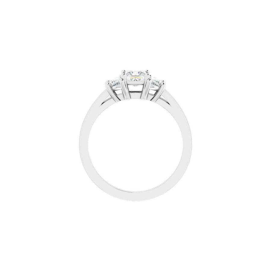 Square Three-Stone Engagement Ring Semi-Mount - gallery - Series 122104