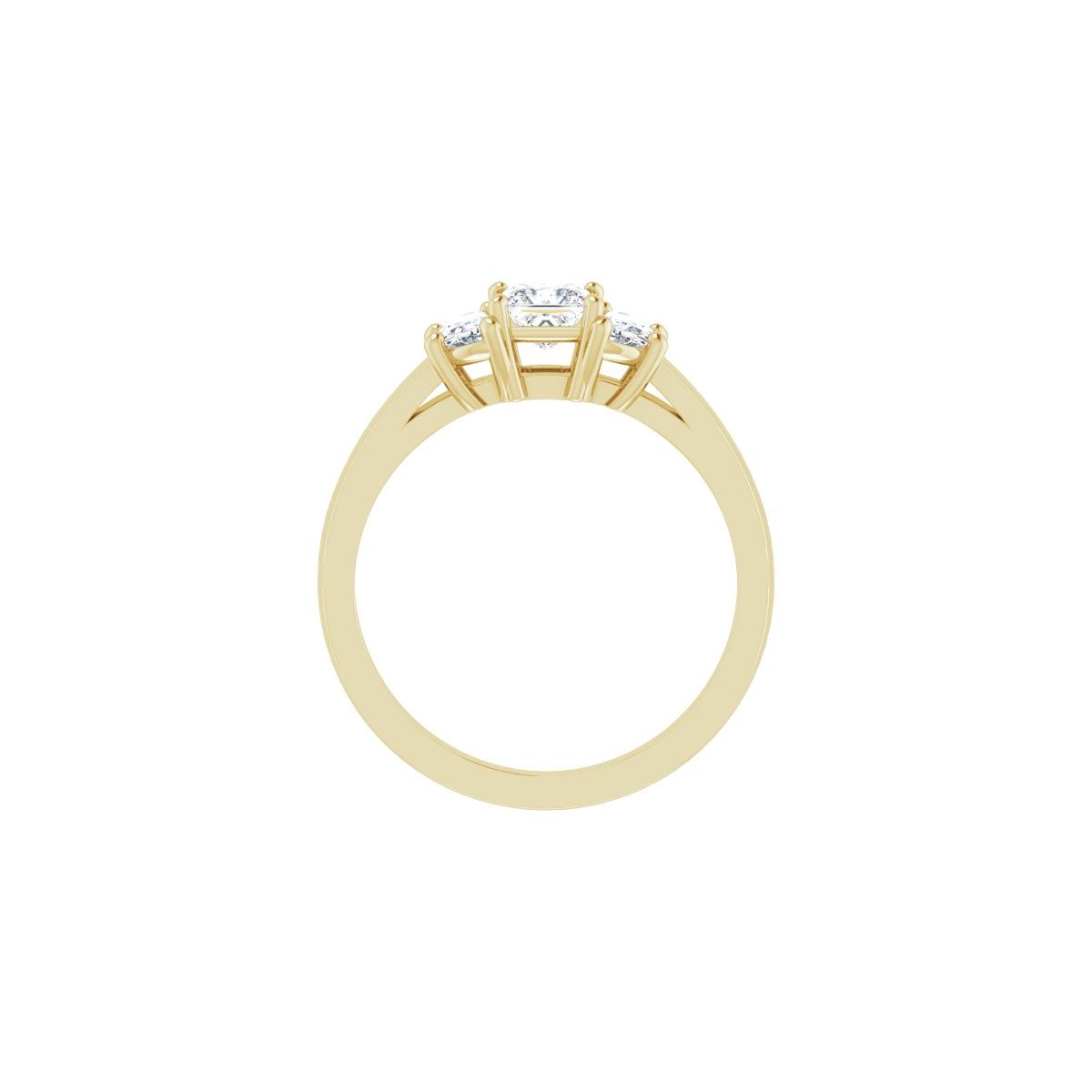 Square Three-Stone Engagement Ring Semi-Mount - gallery - Series 122104