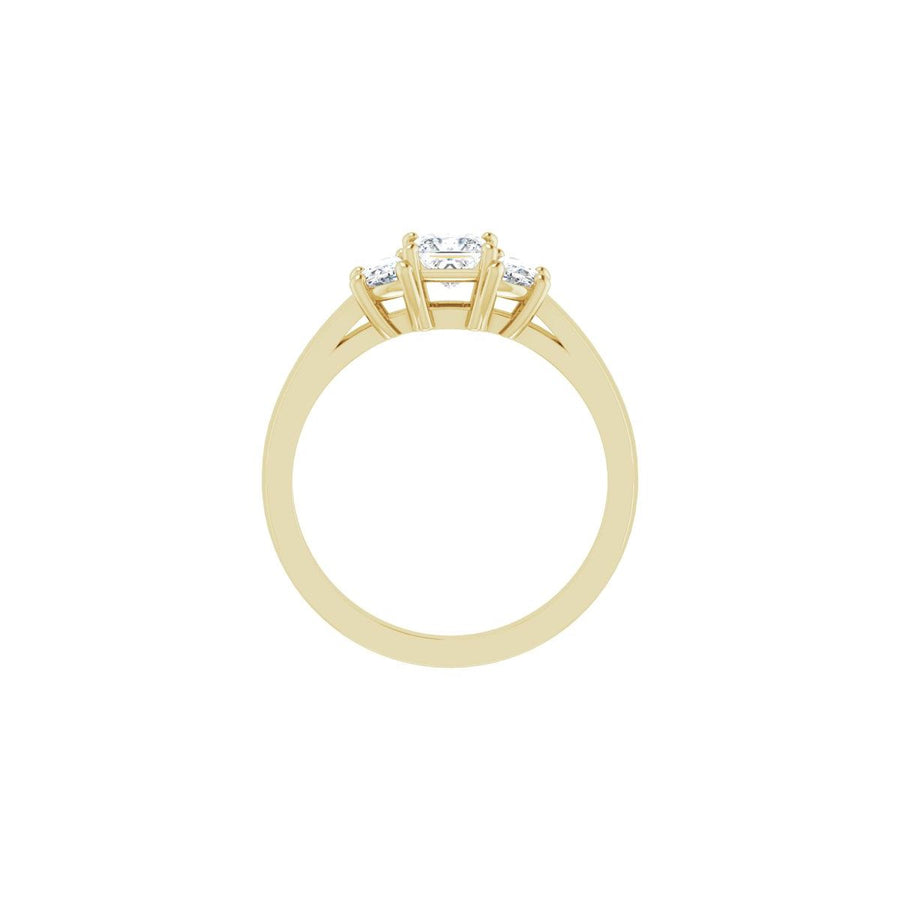 Square Three-Stone Engagement Ring Semi-Mount - gallery - Series 122104