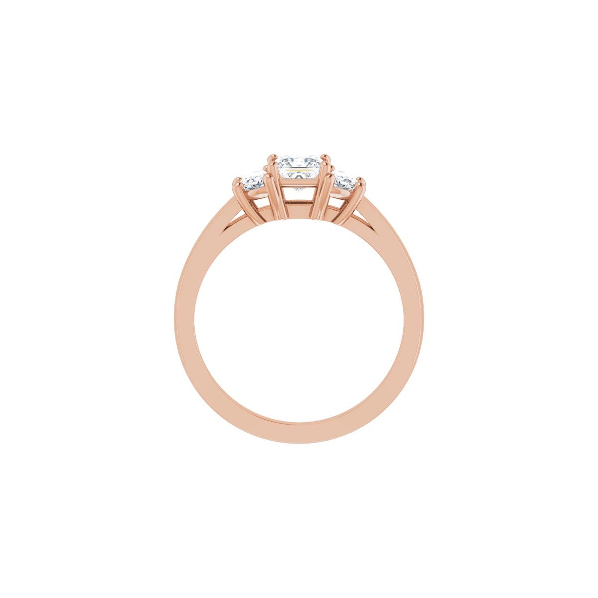 Square Three-Stone Engagement Ring Semi-Mount - gallery - Series 122104