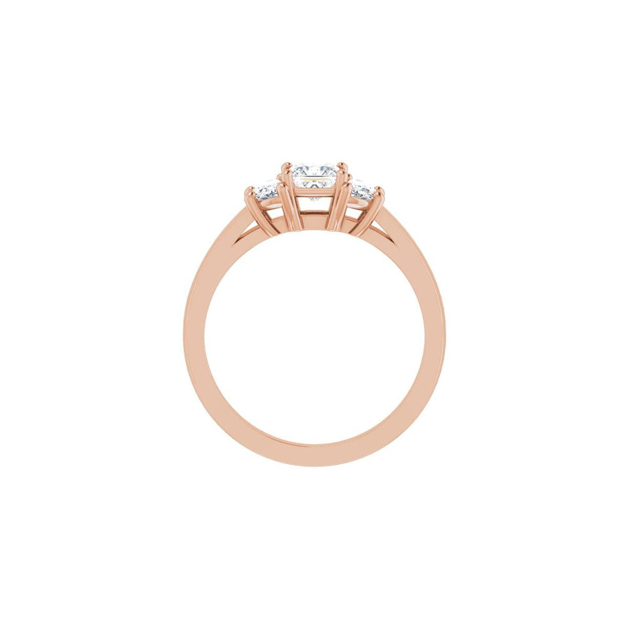 Square Three-Stone Engagement Ring Semi-Mount - gallery - Series 122104