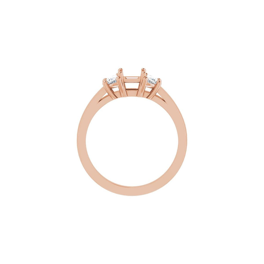 Square Three-Stone Engagement Ring Semi-Mount - gallery - Series 122104
