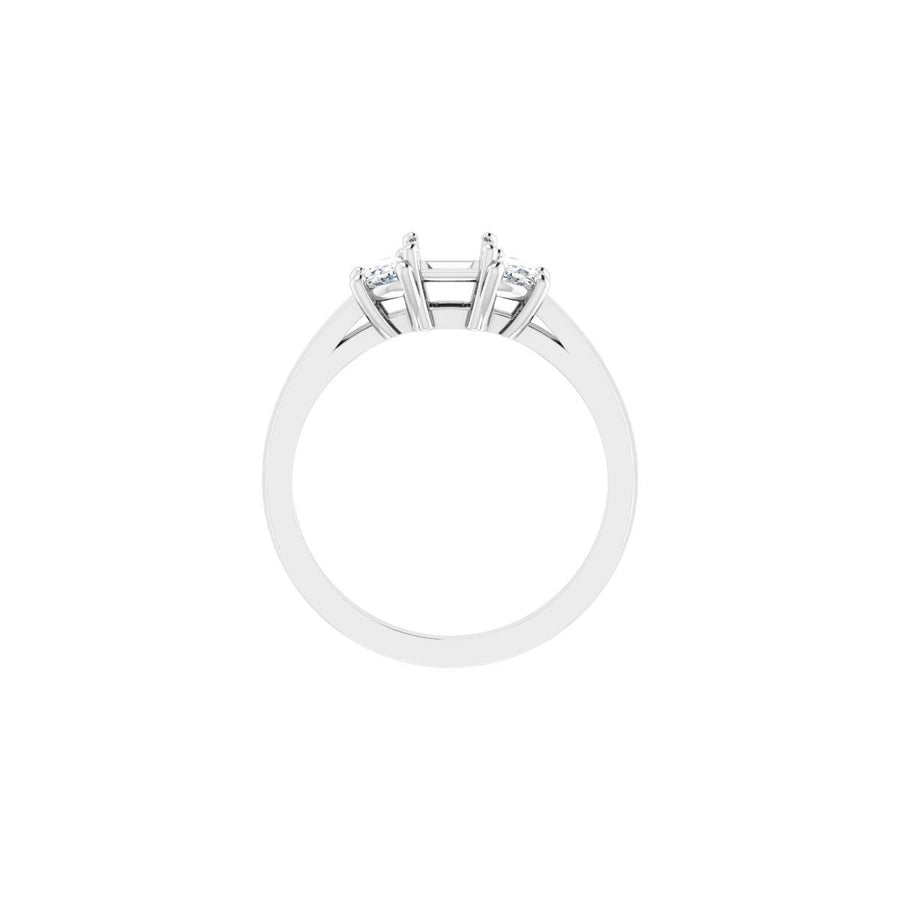 Square Three-Stone Engagement Ring Semi-Mount - gallery - Series 122104