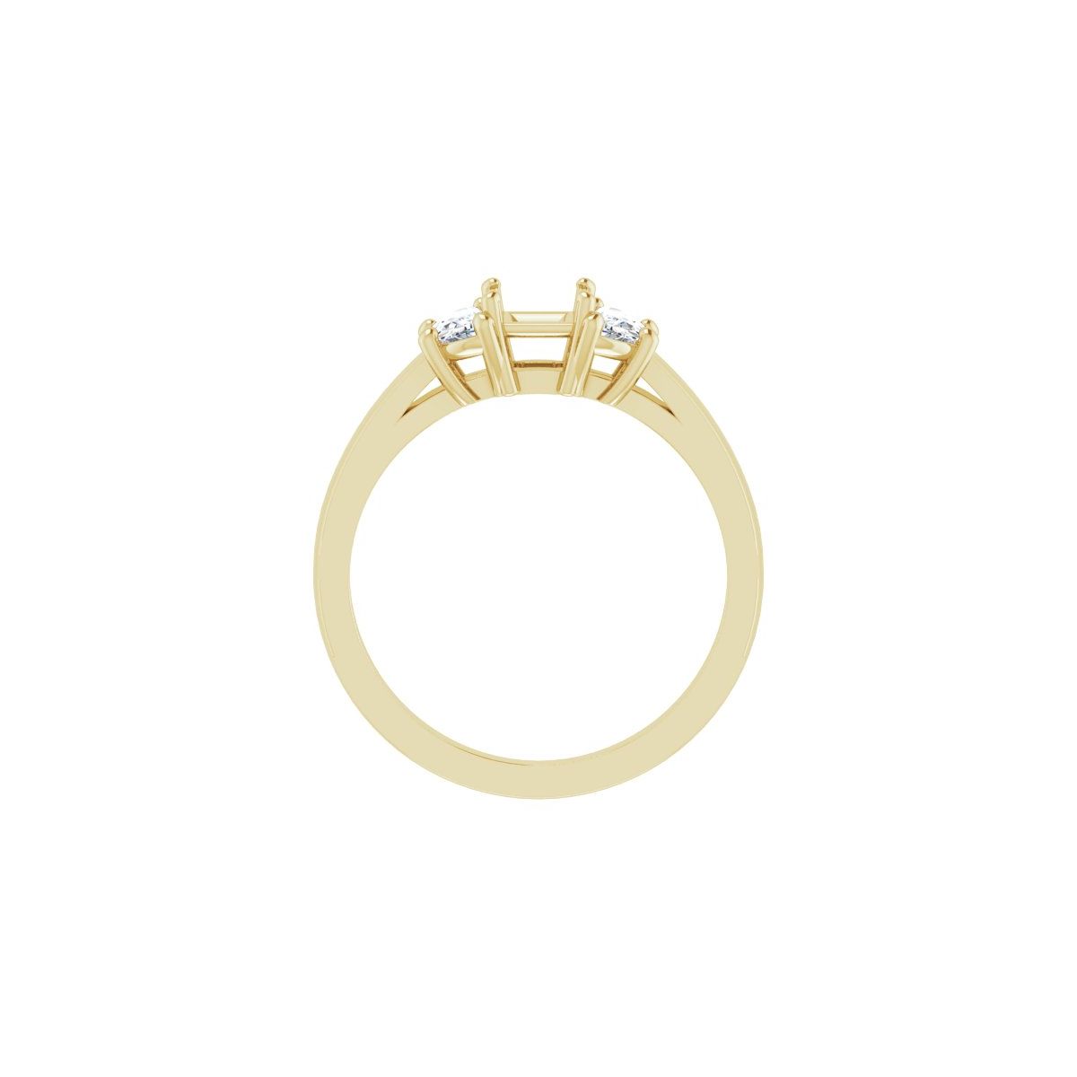 Square Three-Stone Engagement Ring Semi-Mount - gallery - Series 122104