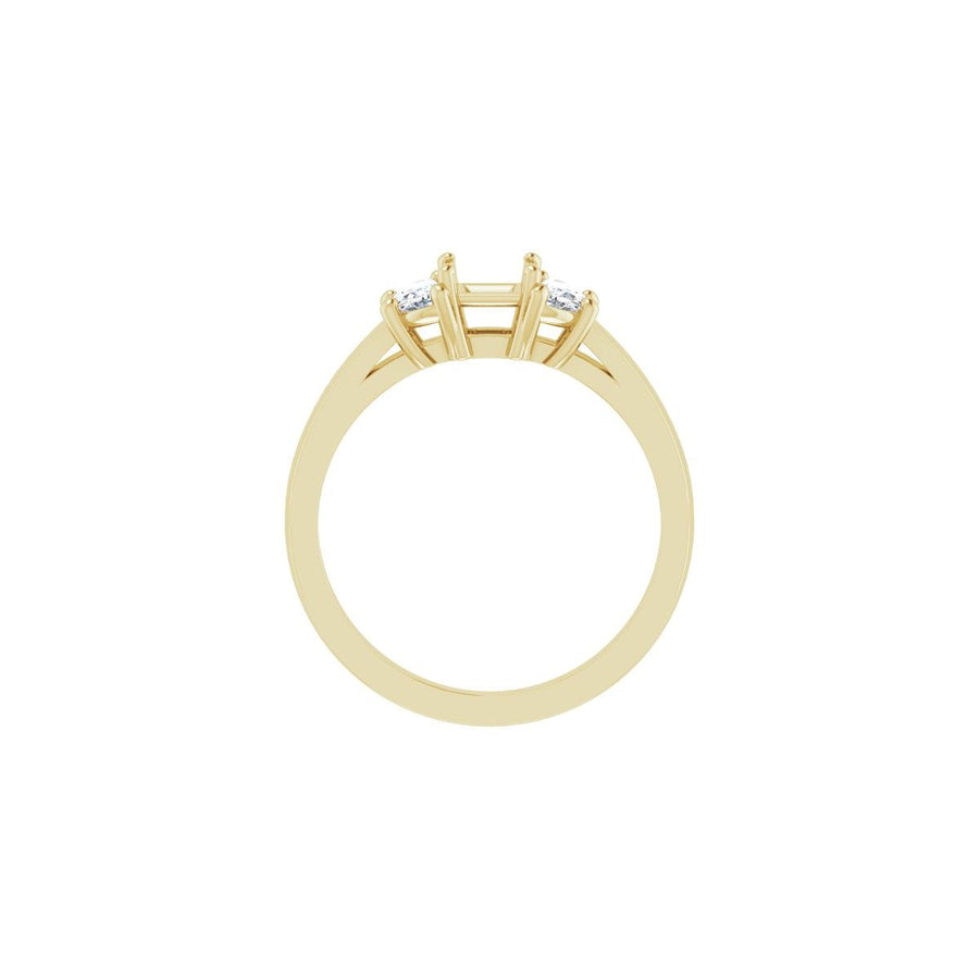 Square Three-Stone Engagement Ring Semi-Mount - gallery - Series 122104