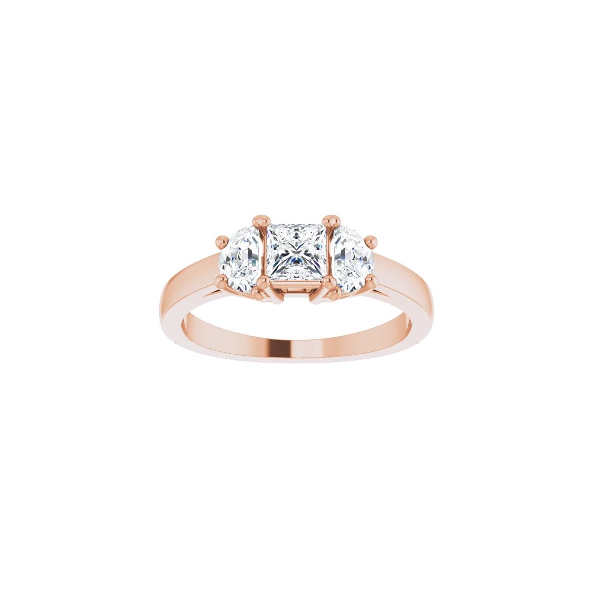 Square Three-Stone Engagement Ring Semi-Mount - gallery - Series 122104