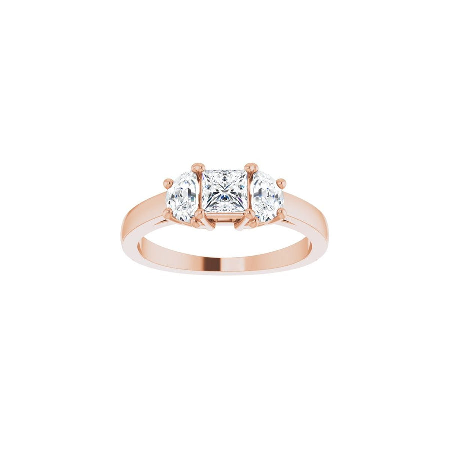 Square Three-Stone Engagement Ring Semi-Mount - gallery - Series 122104