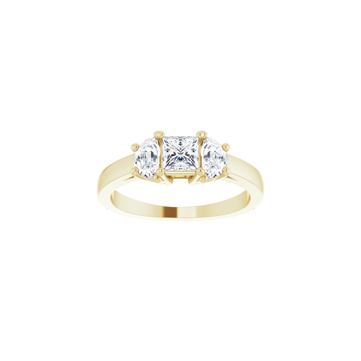 Square Three-Stone Engagement Ring Semi-Mount - gallery - Series 122104