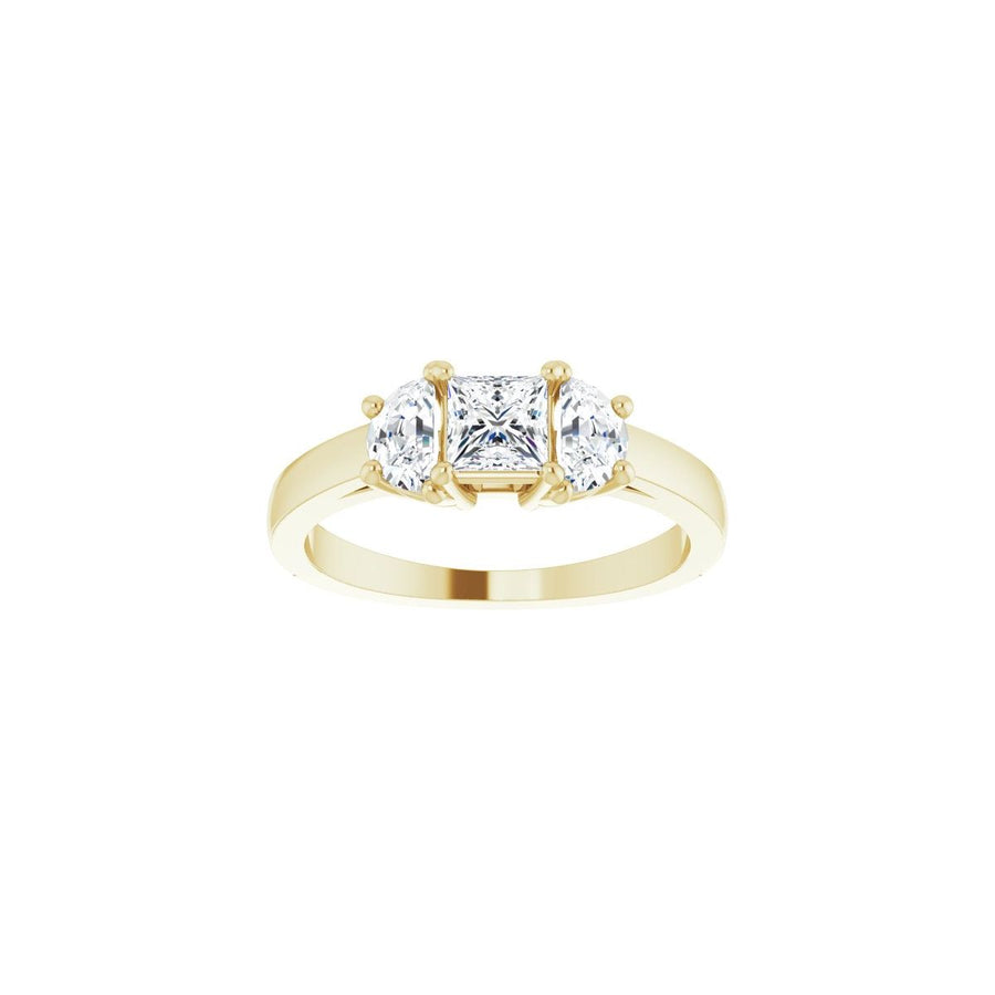 Square Three-Stone Engagement Ring Semi-Mount - gallery - Series 122104