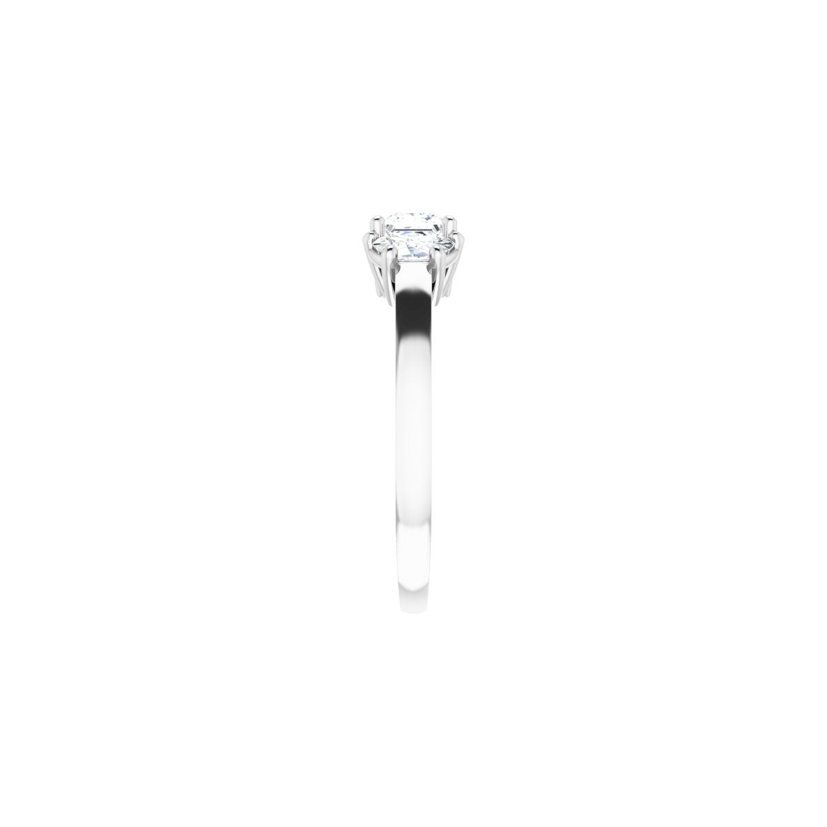 Square Three-Stone Engagement Ring Semi-Mount - gallery - Series 122104