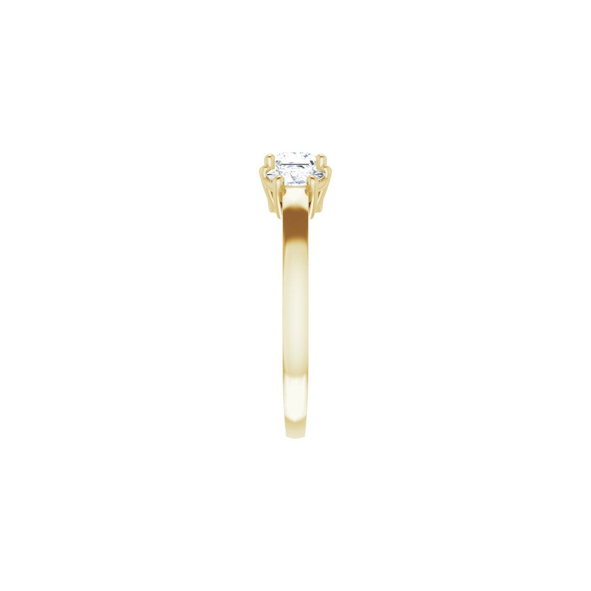 Square Three-Stone Engagement Ring Semi-Mount - gallery - Series 122104