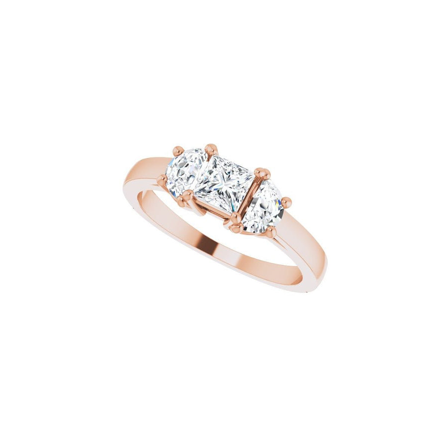 Square Three-Stone Engagement Ring Semi-Mount - gallery - Series 122104