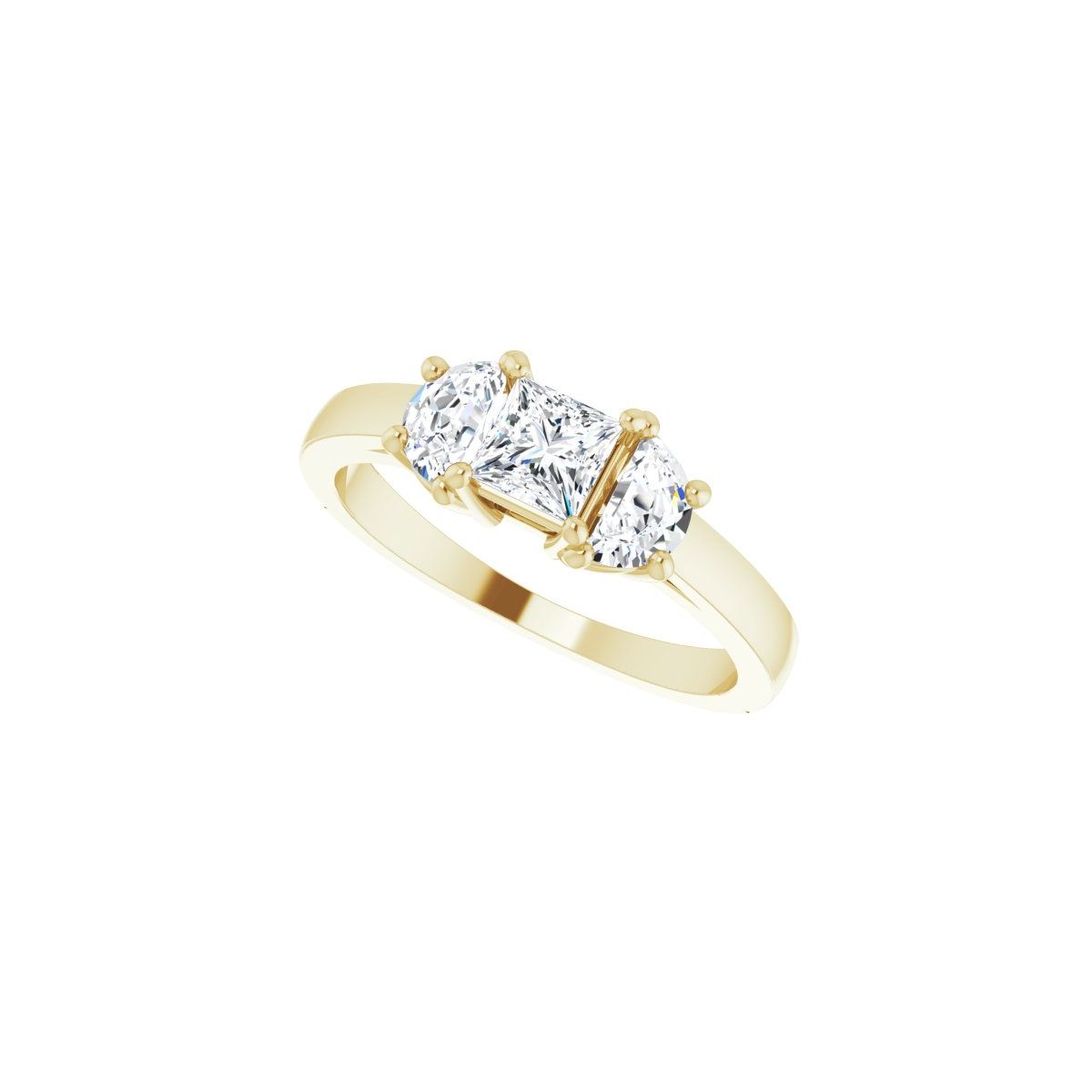 Square Three-Stone Engagement Ring Semi-Mount - gallery - Series 122104