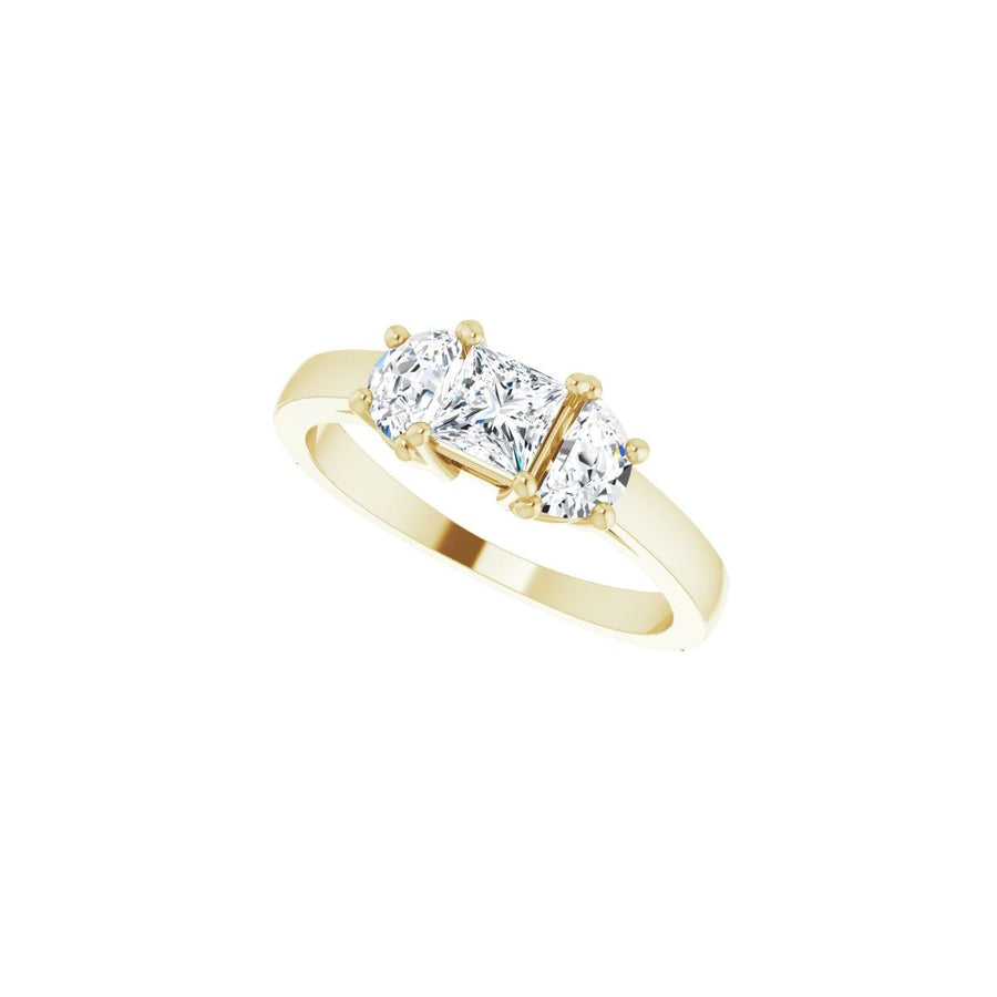 Square Three-Stone Engagement Ring Semi-Mount - gallery - Series 122104