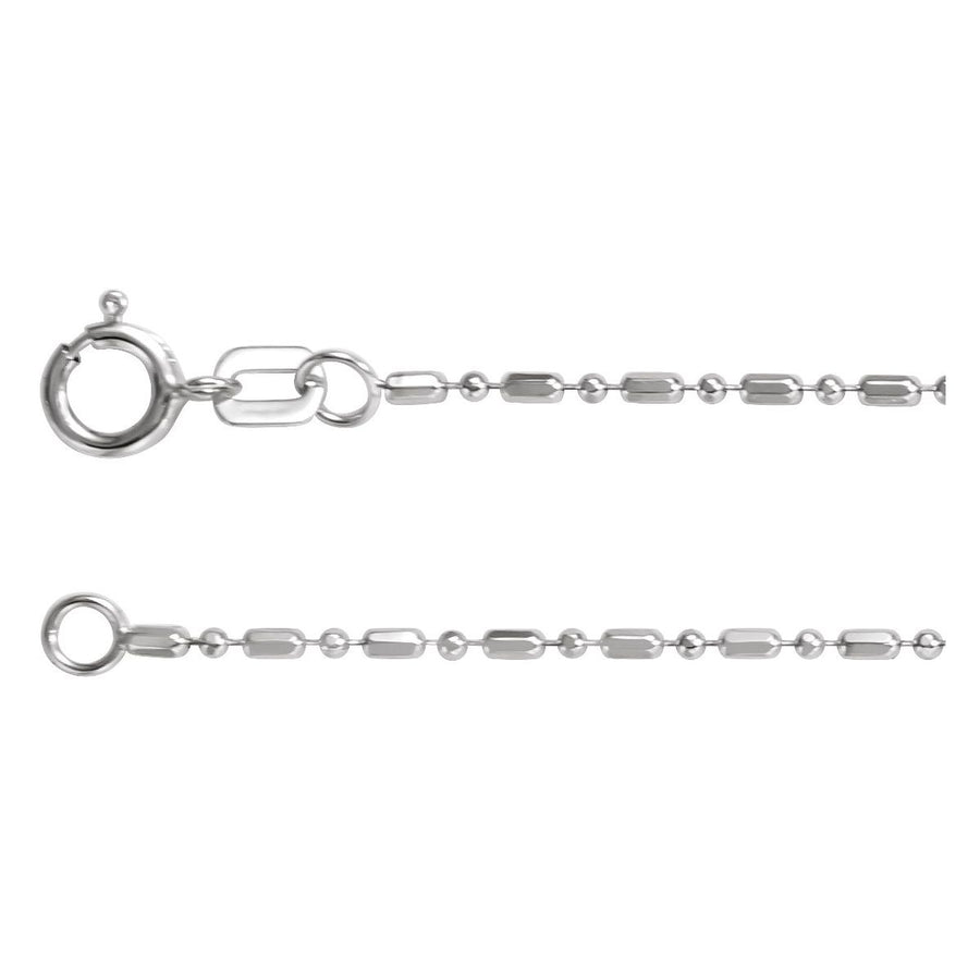 1.15 mm Hollow Diamond-Cut Bead Chain Bracelet (1.15 Mm / 7 In) - 14K White Gold - Series CH1100