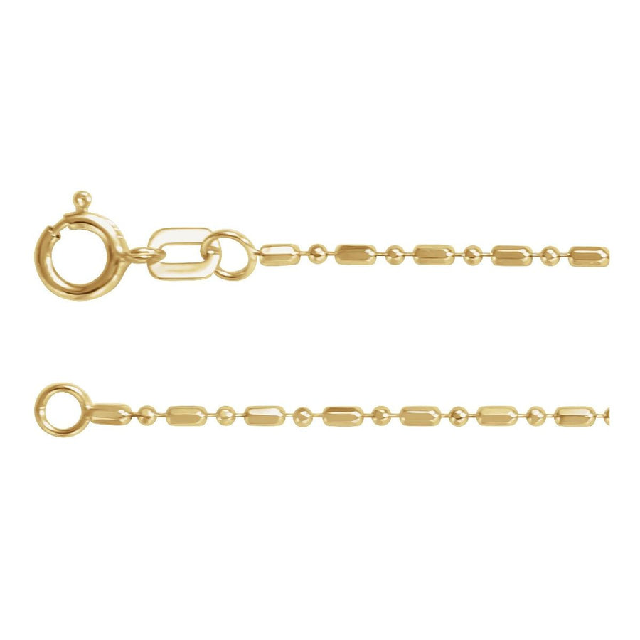 1.15 mm Hollow Diamond-Cut Bead Chain Bracelet (1.15 Mm / 7 In) - 14K Yellow Gold - Series CH1100