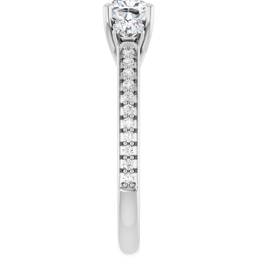 Cushion Three-Stone Engagement Ring Semi-Mount - gallery - Series 122000