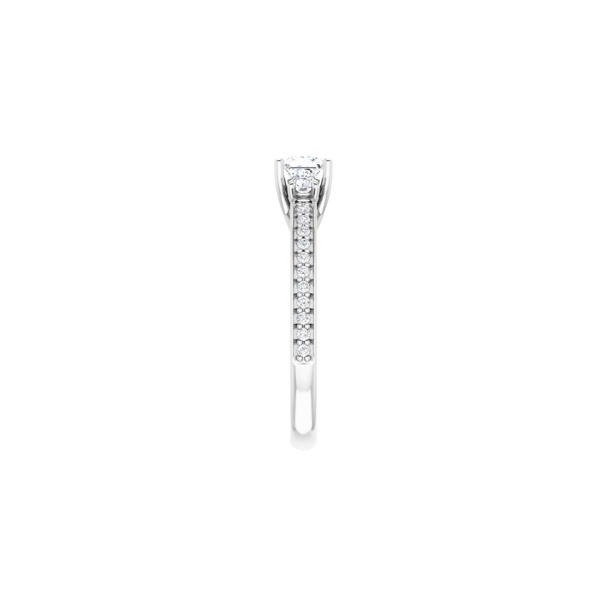 Square Three-Stone Engagement Ring Semi-Mount - gallery - Series 122000