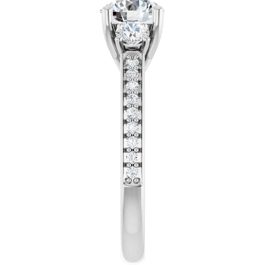 Round Three-Stone Engagement Ring Semi-Mount - gallery - Series 122000
