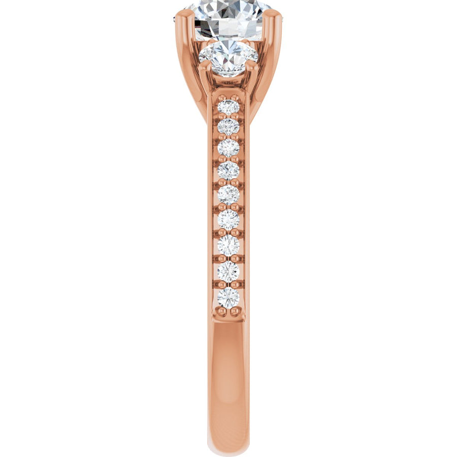 Round Three-Stone Engagement Ring Semi-Mount - gallery - Series 122000