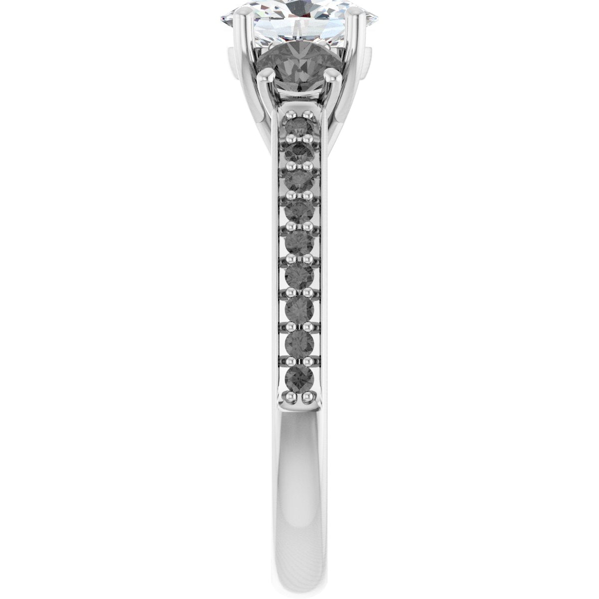 Oval Three-Stone Engagement Ring Semi-Mount - gallery - Series 122000