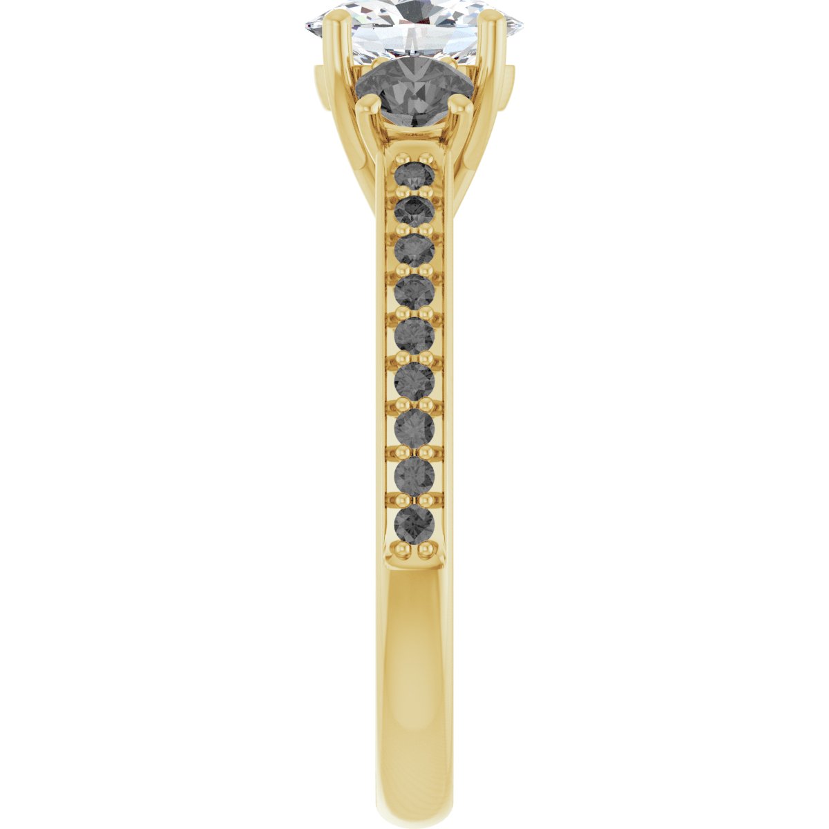 Oval Three-Stone Engagement Ring Semi-Mount - gallery - Series 122000