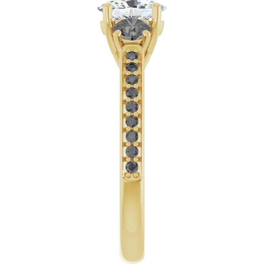Oval Three-Stone Engagement Ring Semi-Mount - gallery - Series 122000