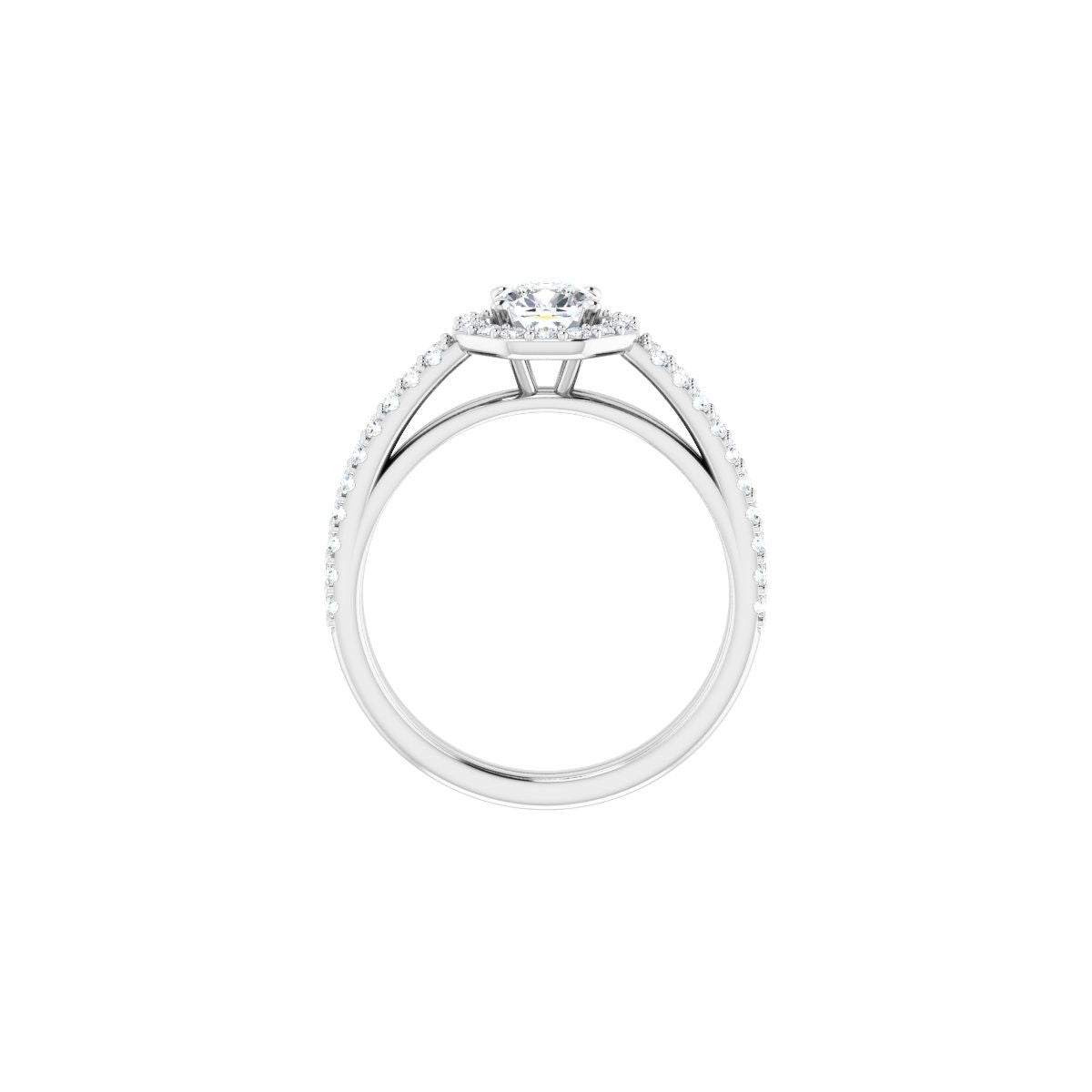Cushion Halo-Style Double-Row Engagement Ring Semi-Mount - gallery - Series 122791